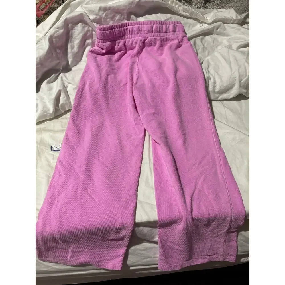 Cat & Jack M 8 pink cotton poly wide leg elastic Waist pull on palazzo pant euc
